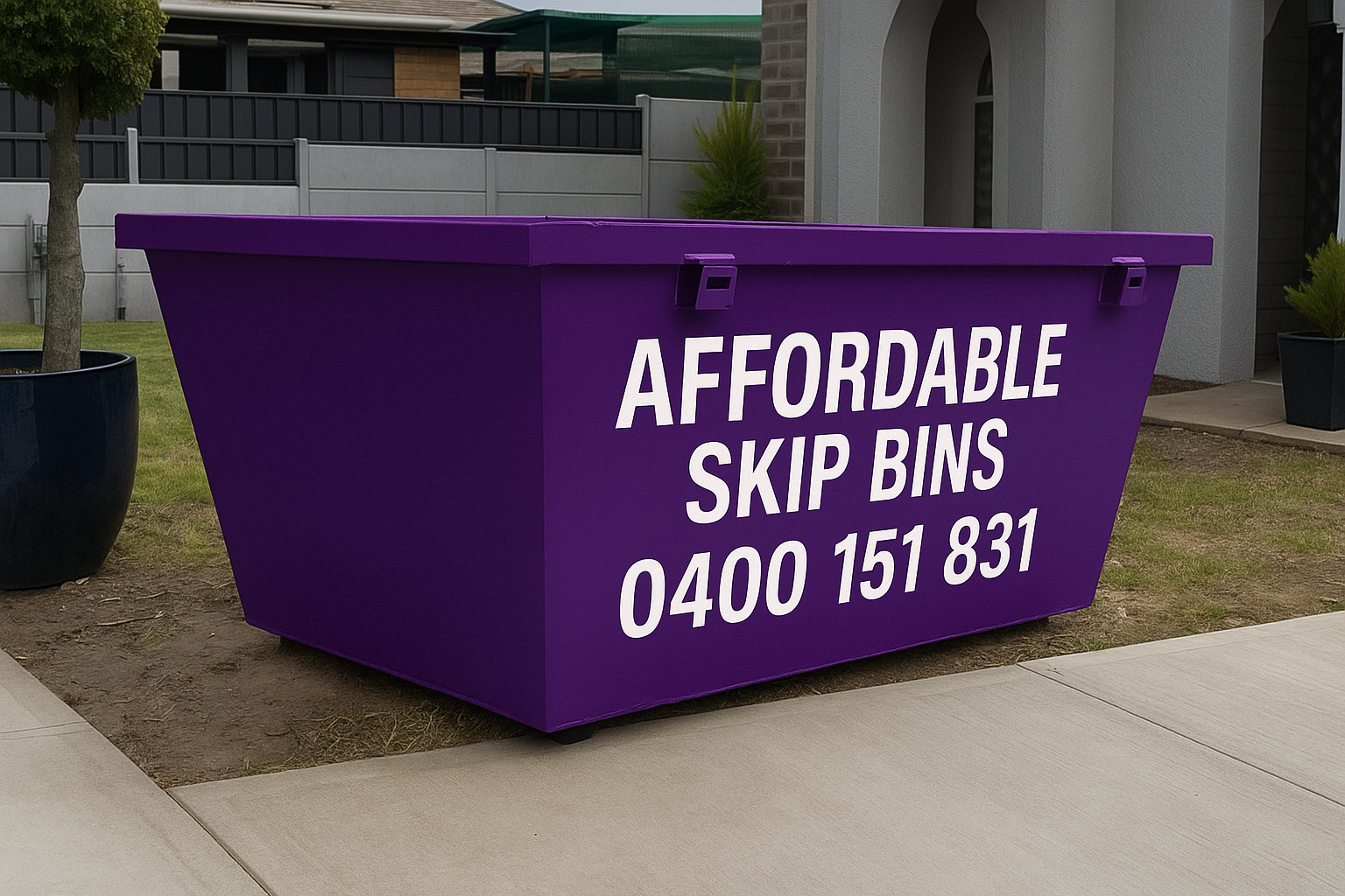 Affordable Skip Bins - 4 Cubic Meter Purple Skip Bin